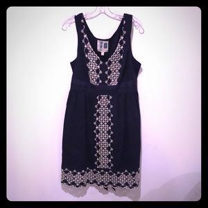 Anthropologie Navy Blue Dress